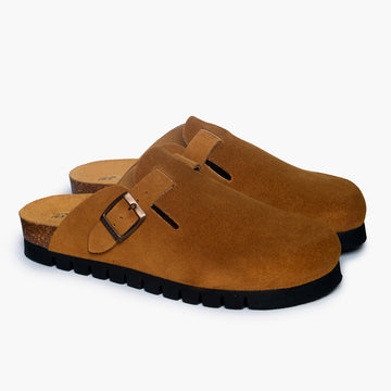 Plakton Clog – Bogey Dark Tan Suede